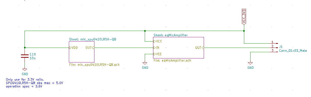 MEMS mic analog + equalizing amplifier