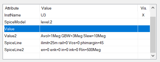 spice model settings